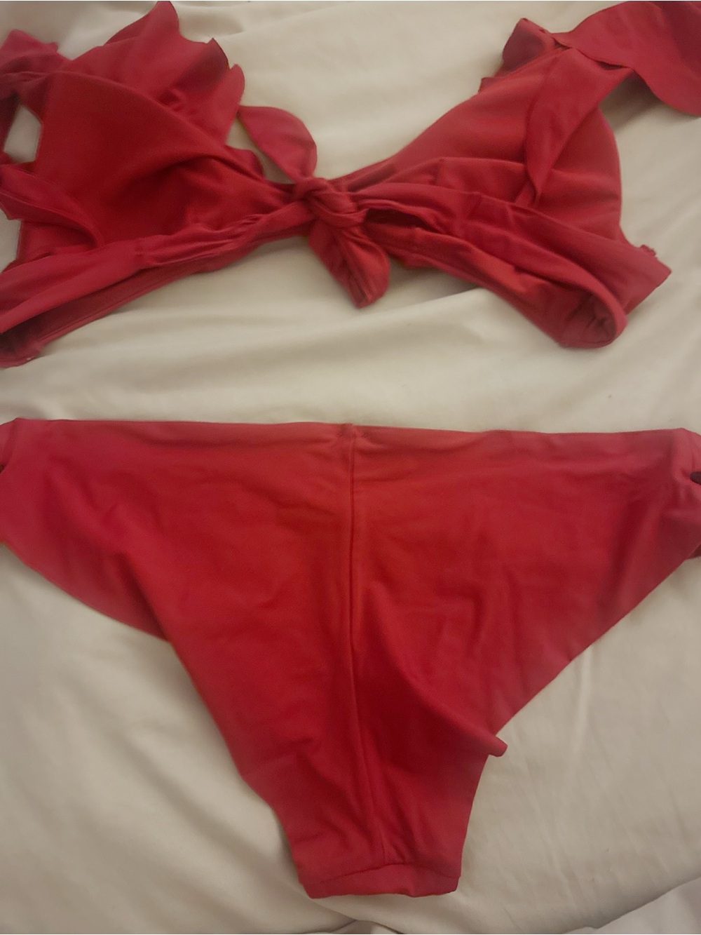 Oysho Off The Shoulder Red Bikini